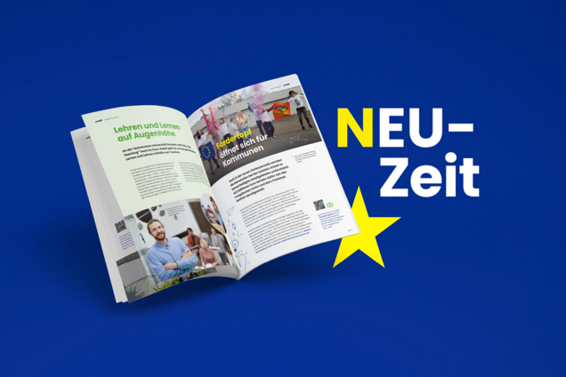 Aufgeklappte Zeitschrift EU-Zeit 2/2022